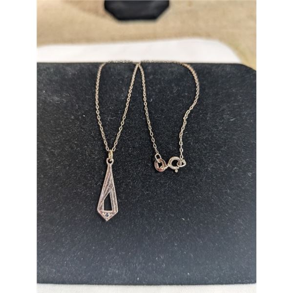 STERLING SILVER W/ PENDANT CHOKER NECKLACE