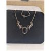 Image 1 : STERLING SILVER W/ BLACK ONYX STONE LAVALIERE NECKLACE MARKED 925