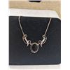 Image 2 : STERLING SILVER W/ BLACK ONYX STONE LAVALIERE NECKLACE MARKED 925