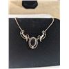 Image 3 : STERLING SILVER W/ BLACK ONYX STONE LAVALIERE NECKLACE MARKED 925