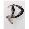 Image 2 : VINTAGE HAND CARVED CHINESE JADE W/ BLACK CORD BRACELET