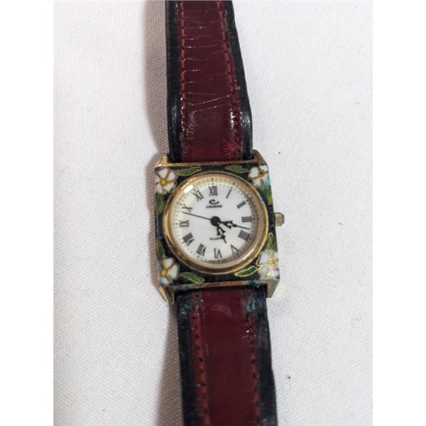 LADIES CLOISSONE DESIGN QUARTZ WATCH CENERE, BATTERY REQUIRED