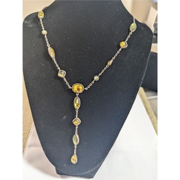 VINTAGE STERLING SILVER LAVALIERE NECKLACE