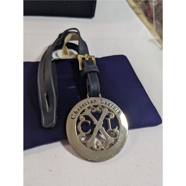 CRISTIAN LACROIX SILVER TONE HANGER