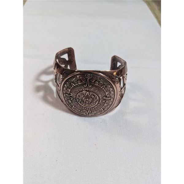 AZTEC CALEDAR OPEN CUFF BANGLE