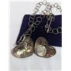 Image 2 : VINTAGE SILVER LINK CHAIN W/ HINGED HEART LOCKET PENDANT NECKLACE
