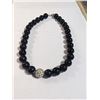 Image 1 : BLACK STONES BEAD CHOKER NECKLACE
