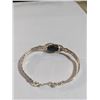 Image 3 : SILVER W/ BLACK ONYX STONE BANGLE BRACELET