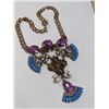 Image 1 : VINTAGE GOLD TONE W/ STONES NECKLACE
