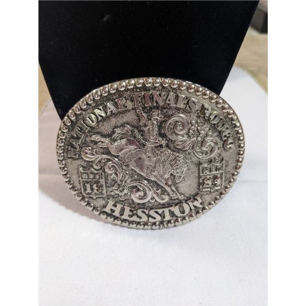 LIMITED COLLECTORS BUCKLE BY FRED FELLOWS NATIONAL FINALS RODEO HESTON 1984