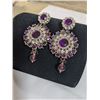 Image 1 : LARGE PAIR OF SILVER PLATED W/ STONES EARRINGS