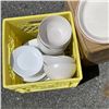 Image 3 : BOX OF NEW 13.25 PLATTERS AND 18 NEW BOWLS WITH CRATE OF DISHWARE