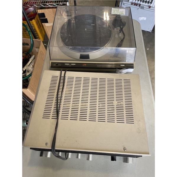 DENON DP-30L AUTOMATIC ARM LIFT DIRECT DRIVE TURNTABLE AND JVC R-S5 STEREO RECEIVER