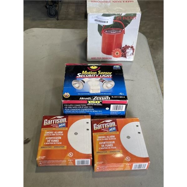 ICE BUCKET, NEW SMOKE DETECTORS, AND SECURITY LIGHT
