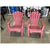 Image 1 : 2 PLASTIC STACKING ADIRONDACK CHAIRS