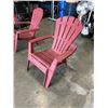 Image 3 : 2 PLASTIC STACKING ADIRONDACK CHAIRS