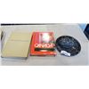 Image 2 : COLLECTION OF VINTAGE HARDCOVER BOOKS AND STONE PLATE, GEODE