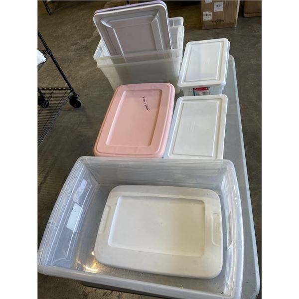 LOT OF PLASTIC TOTE BINS