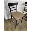 Image 4 : GLASS TOP ROUND PUB HEIGHT DINING TABLE AND 4 STOOLS