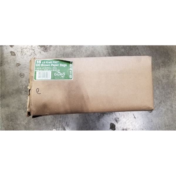 NEW CASE OF 500 BROWN PAPPER BAGS
