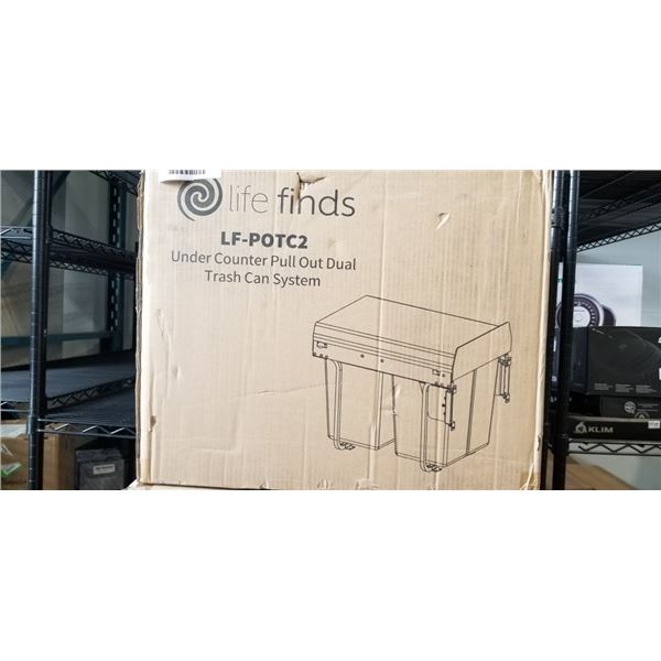 LIFE FINDS UNDER COUNTER PULL OUT DUAL TRASH CAN SYSTEM