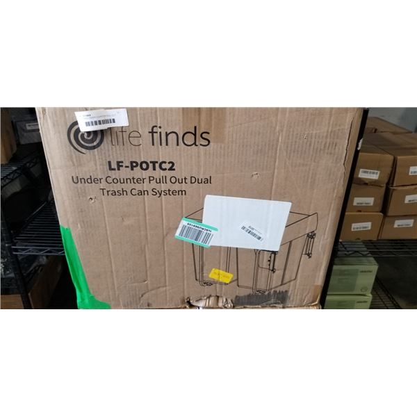 LIFE FINDS UNDER COUNTER PULL OUT DUAL TRASH CAN SYSTEM