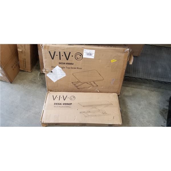 VIVO BLACK SINGLE TOP DESK RISER AND VIVO KEYBOARD RISER