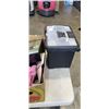 Image 4 : BOX OF ASSORTED OFFICE SUPPLIES AND BOX OF HOUSEHOLD APPLIANCES INCLUDING DEEP FRYER