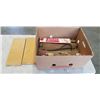 Image 1 : BOX OF ASSORTED VINTAGE COLLECTIBKLE TRAIN TRACK ACCESSORIES