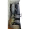 Image 2 : TOTE OF LARGE CASTERS AND ELECTRIC GRIL BRUSH