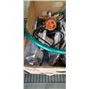 Image 2 : VEVOR TRANSFER PUMP WITH HOSE, AND BOX OF ASSORTED NEW AND USED HARDWARE