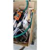 Image 3 : VEVOR TRANSFER PUMP WITH HOSE, AND BOX OF ASSORTED NEW AND USED HARDWARE