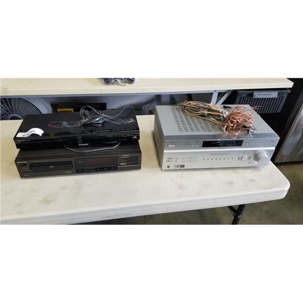 SONY DIGITAL CONTROL CENTER, TECHNICS DISC PLAYER, AND SHAPR DVD PLAYER