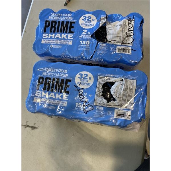 2 PARTIAL CASES OF PRIME SHAKE COOKIES AND CREAM, BB 2027