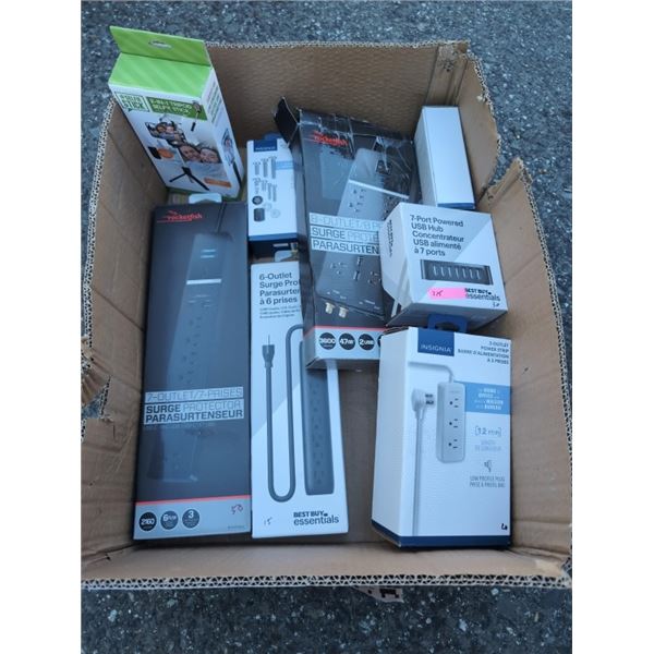 BOX OF BOXED ELECTRICAL AND ACCESSORIES RETAIL $200+