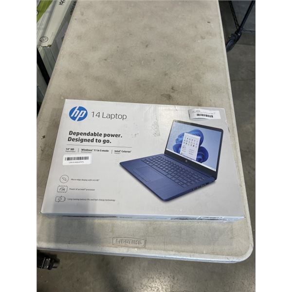 HP STREAM BLUE 14 LAPTOP, 14 INCH DISPLAY, INTEL CELERON WINDOWS 11 IN S MODE