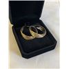 Image 1 : NEW 14K GOLD & PLATINUM PLATED 39.0MM TRIPLE TRIWSTED HOOP EARRINGS