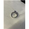 Image 4 : NEW PLATINUM PLATED 1.0CT PURPLE SIMULATED DIAMOND (CZ) DOUBLE HEART RING, SIZE 7