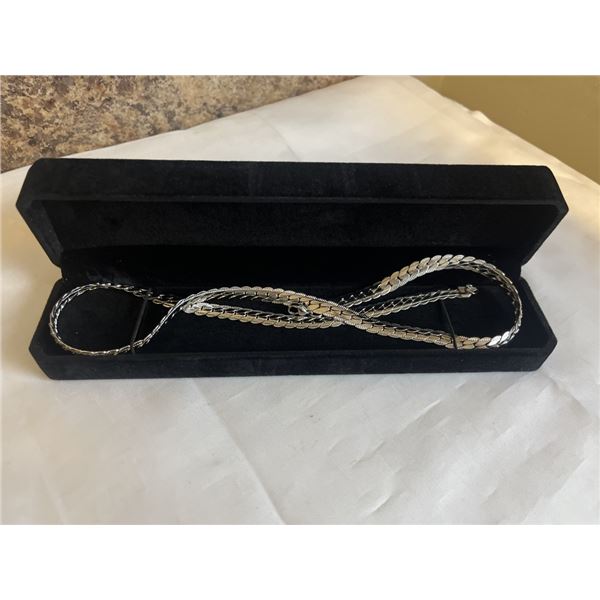 NEW PLATINUM PLATED 8.0MM SERPENTINE NECKLACE, 23.5" LONG