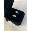 Image 2 : NEW PLATINUM PLATED 1.0CT EACH SIMULATED DIAMOND (CZ) TRINITY HUGGIE EARRINGS