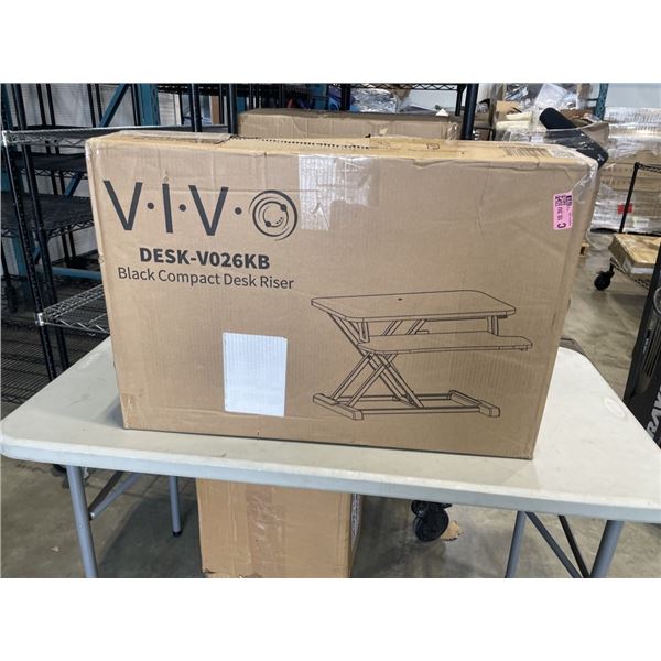 VIVO BLACK COMPACT DESK RISER