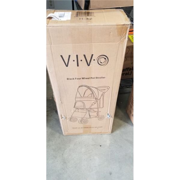 VIVO BLACK FOUR WHEEL PET STROLLER
