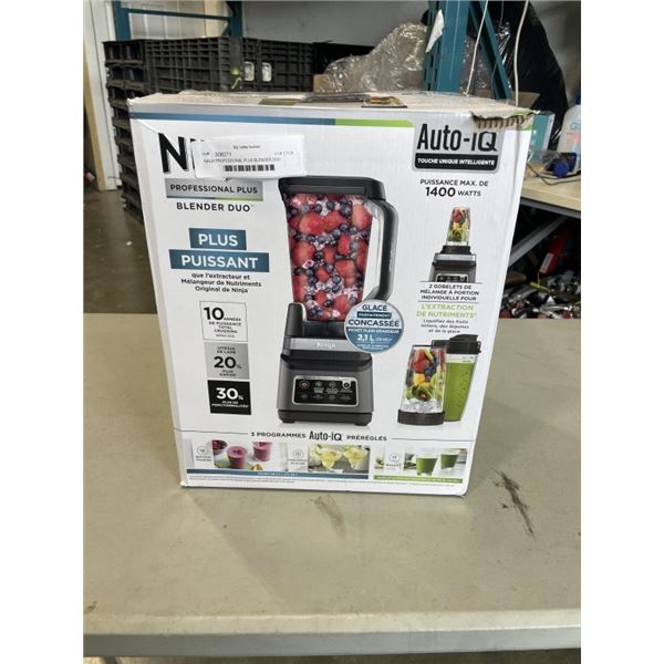 NINJA PROFESSIONAL PLUS BLENDER DUO AUTO-IQ 1400W COUNTERTOP BLENDER W/ NINJA CUPS - TESTED WORKING,