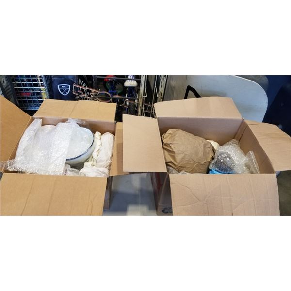 2 BOXES OF ASSORTED CHINA AND GLASSWARE
