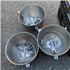 Image 1 : 3 STAINLESS STAND MIXING BOWLS WOTH ATTACHMENTS