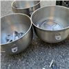 Image 2 : 3 STAINLESS STAND MIXING BOWLS WOTH ATTACHMENTS
