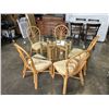 Image 2 : ROUND GLASS TOP RATTAN DINING TABLE WITH 5 CHAIRS, 60 INCH DIAMETER