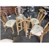 Image 5 : ROUND GLASS TOP RATTAN DINING TABLE WITH 5 CHAIRS, 60 INCH DIAMETER