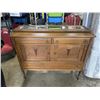 Image 1 : ANTIQUE OAK SERVING CABINET WITH MIRROR GALLERY