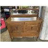 Image 3 : ANTIQUE OAK SERVING CABINET WITH MIRROR GALLERY